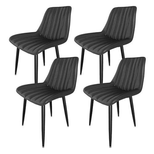 Esszimmerstühle, Küchenstühle mit Rückenlehne, Esstischstühle, maximale Tragfähigkeit 180 kg (4, schwarz, überdimensioniert) von Ailatimogo