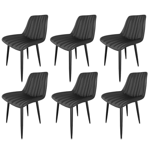 Esszimmerstühle, Küchenstühle mit Rückenlehne, Esstischstühle, maximale Tragfähigkeit 180 kg (6, schwarz, überdimensioniert) von Ailatimogo