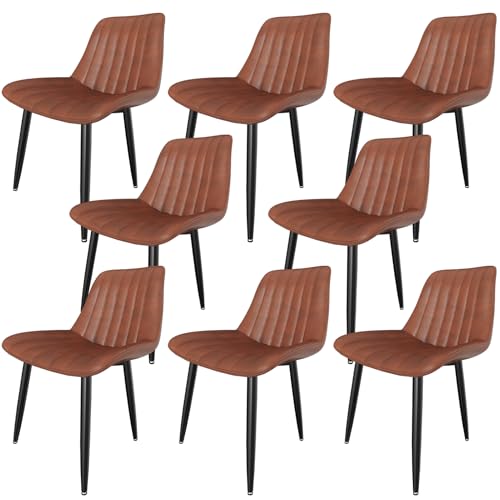 Esszimmerstühle, Küchenstühle mit Rückenlehne, Esstischstühle, maximale Tragfähigkeit 180 kg (8, braun-1, überdimensioniert) von Ailatimogo