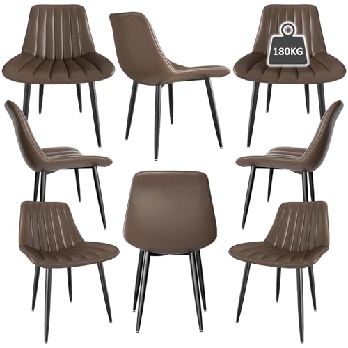 Esszimmerstühle, Küchenstühle mit Rückenlehne, Esstischstühle, maximale Tragfähigkeit 180 kg (8, braun-2, überdimensioniert) von Ailatimogo
