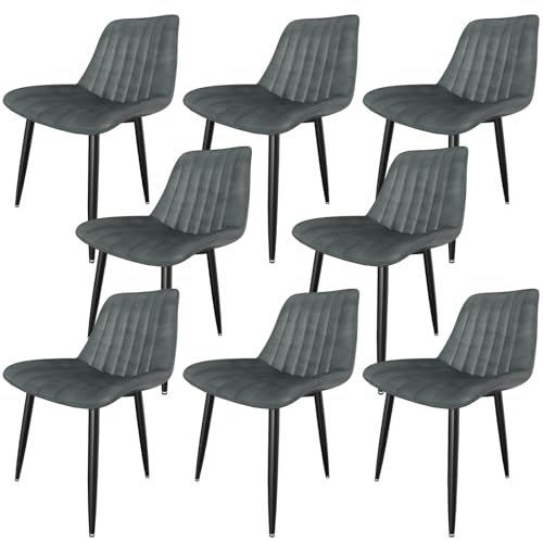 Esszimmerstühle, Küchenstühle mit Rückenlehne, Esstischstühle, maximale Tragfähigkeit 180 kg (8, grau, übergroß) von Ailatimogo