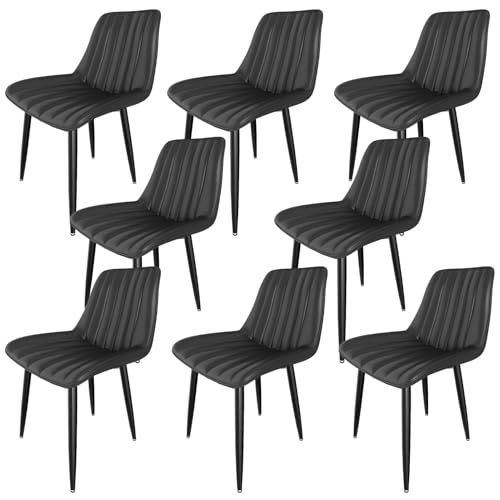 Esszimmerstühle, Küchenstühle mit Rückenlehne, Esstischstühle, maximale Tragfähigkeit 180 kg (8, schwarz, überdimensioniert) von Ailatimogo