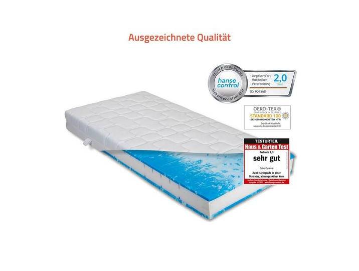 Aileenstore Komfortschaummatratze, 19 cm hoch, 7 Zonen, Gelschaumschicht, beidseitig nutzbar, Härtegrad 2 und 3, weiß von Aileenstore