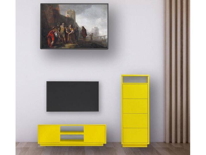 Aileenstore TV-Board Eyecatcher, 2 teilig, 22 mm Korpus, Push to Open System, gelb, Gelb von Aileenstore