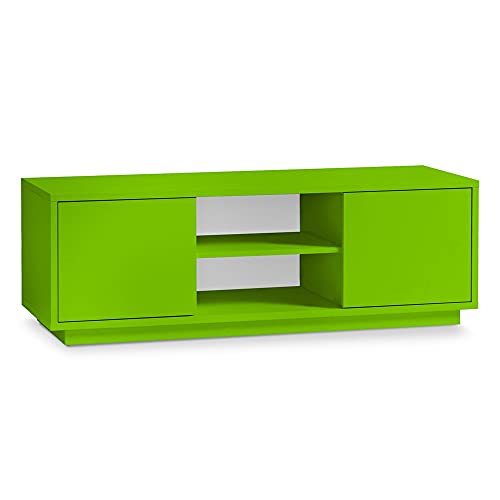 Aileenstore TV-Lowboard Eyecatcher - Fernseher-Tisch in Holz-Optik - HiFi-Kommode mit 2 Türen & 2 Fächern - Wohnzimmer-Möbel, Farbe:Grün von Aileenstore