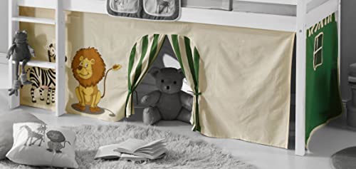 Aileenstore Vorhang Bettvorhang Vorhangstoff für Kinderbett Etagenbett Hochbett 3 teilig, Vorhangstoff:Jungle von Aileenstore