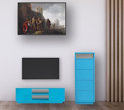 Aileenstore Wohnwand Set modern 2 teilig TV Lowboard, Sideboard für Wohnzimmer oder Kinderzimmer, Farbe:türkis-blau von Aileenstore