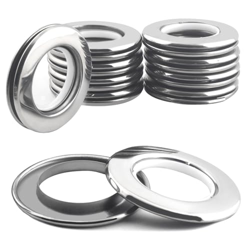 Ailejia Ösenringe aus Edelstahl, rund, Vollmetallringe, Innendurchmesser, 4 cm, DIY-Vorhangringe, Nanoskala, geräuscharm, 10 Stück von Ailejia