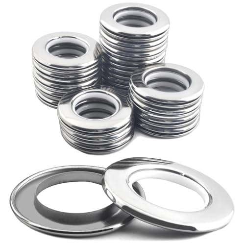 Ailejia Ösenringe aus Edelstahl, rund, Vollmetallringe, Innendurchmesser, 4 cm, DIY-Vorhangringe, Nanoskala, geräuscharm, 20 Stück von Ailejia