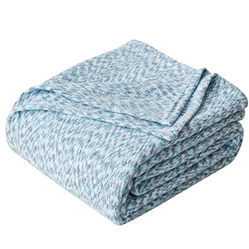 Ailemei Direct Sofadecken für Sitzfläche,Warme Tagesdecke für Herbst und Winter,Dekorative Chenille Decke für Bett,Kuschelig Überwürfe Wohndecke für Weihnachten,229 x 229 cm,Blau von Ailemei Direct