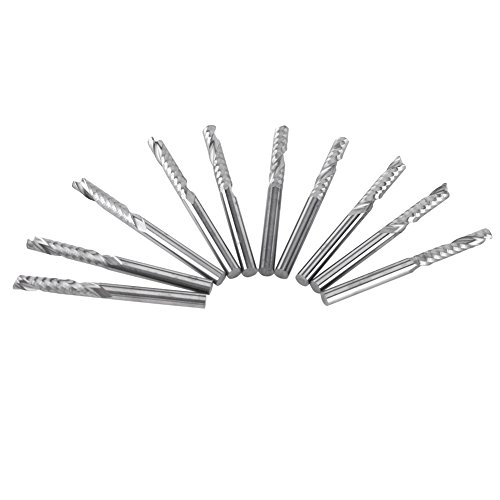 10 Stück 3,175 X 15 Mm Einzelflöten-Wolframkarbid-Schaftfräser CNC-Bits Holz- und Acryl-Schneidset 10 Stück 3,175 X 15 Mm Einzelflöten-Wolframkarbid-Schaftfräser CNC-Bits Holz- und Acryl-Schneidset von Ailgely