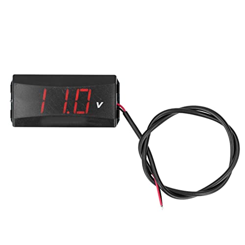 Ailgely 12V Digitalspannungsmesser Fit Motorcycle Vehicle, Spannungstestmesser Digitalanzeige Universal 12V -80 V (Rot) von Ailgely