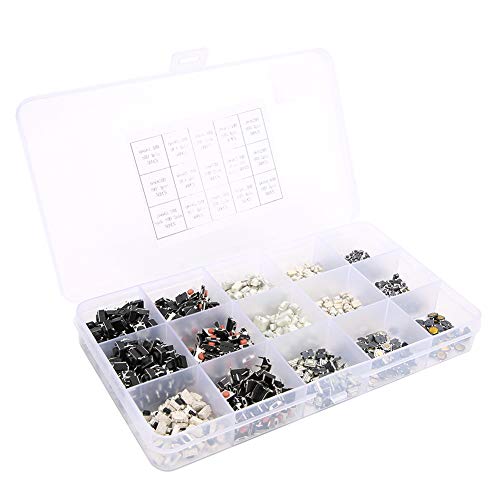 Ailgely 750pcs 15 Value Micro -Takt -Takt -Schalter, Konstruktion mit Hohem Präzisionsmechanismus, Gut Gepackt in Transparenter Box, Ideal für Elektronik, Haushaltsgeräte mit Ailgely 750pcs 15 Value Micro -Takt -Takt -Schalter, Konstruktion mit Hohem Präzisionsmechanismus, Gut Gepackt in Transparenter Box, Ideal für Elektronik, Haushaltsgeräte mit von Ailgely