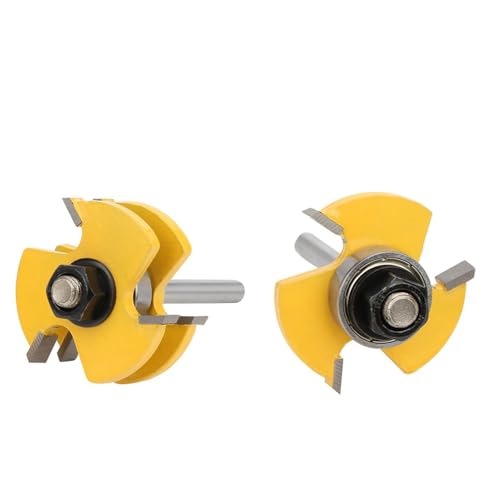 Ailgely Ausgewogene Handwerkskunst, 2pcs T-Form-Router-Bit-Kit, für Holz, MDF, Partikelscheibe, Cleveres Anti-Backlash-Design, 3-Teeth 1/4 Shank Tool Ailgely Ausgewogene Handwerkskunst, 2pcs T-Form-Router-Bit-Kit, für Holz, MDF, Partikelscheibe, Cleveres Anti-Backlash-Design, 3-Teeth 1/4 Shank Tool von Ailgely