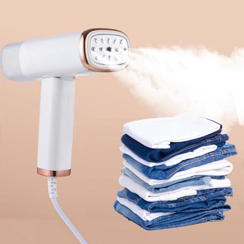 Ailgely Dampfgarer für Kleidung, 1000 W Dampfbügeleisen, leistungsstarker, Faltbarer Hand-Dampfgarer, 120 ml großer Wassertank, 20 Sekunden schnelles Aufheizen, tragbarer Faltenentferner mit Bürste von Ailgely