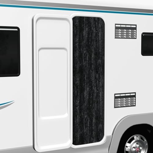 Ailgely Flauschvorhang Chenille 56 x 200 cm, Türvorhang aus Chenille Fliegenschutz Insektenschutz Camping Insektenschutz für Camping Wohnwagen Anthrazit von Ailgely