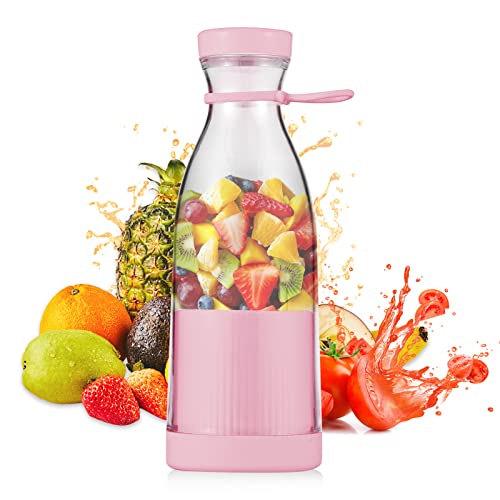 Ailgely Tragbarer elektrischer Mini-Mixer 300 ml Entsafterbecher 6 Klingen für Smoothie-Milchshake-Saft Babynahrung Eingebauter wiederaufladbarer Akku für Reisen, Sport, Küche, Büro im Freien von Ailgely