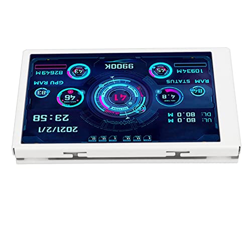 Computer-Temperaturmonitor, IPS-Vollbildanzeige, Kleiner Bildschirm für AIDA64 PC, CPU, RAM, Festplatte, Datenmonitor, Anwendbar für die Host-Überwachung (Weiß) von Ailgely