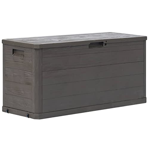 Garten Aufbewahrungsbox Outdoor Box Wasserdicht Gartenbox Auflagenbox, Kissenbox für Garten Balkon und kleine Flächen Braun 280 L von Ailgely