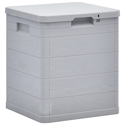 Garten Aufbewahrungsbox Outdoor Box Wasserdicht Gartenbox Auflagenbox, Kissenbox für Garten Balkon und kleine Flächen Hellgrau 90 L von Ailgely