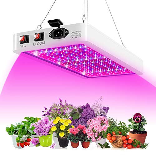 Pflanzenlampe LED Vollspektrum 216 LEDs 1000W Pflanzenleuchte mit Haken, IP65 Wasserdichte Grow Light für Zimmerpflanzen Gemüse Blüte, Lamp for Growing von Ailgely