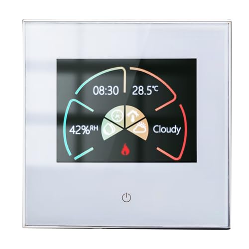WiFi-Smart-Thermostat, Smartphone-APP-Fernbedienung, Smart-Home-System-Sprachsteuerung, Manueller und Programmiermodus, Familienfreigabe, für Wasser-/Gaskessel 5A (Weiß, WiFi-Smart-Thermostat, Smartphone-APP-Fernbedienung, Smart-Home-System-Sprachsteuerung, Manueller und Programmiermodus, Familienfreigabe, für Wasser-/Gaskessel 5A (Weiß, von Ailgely