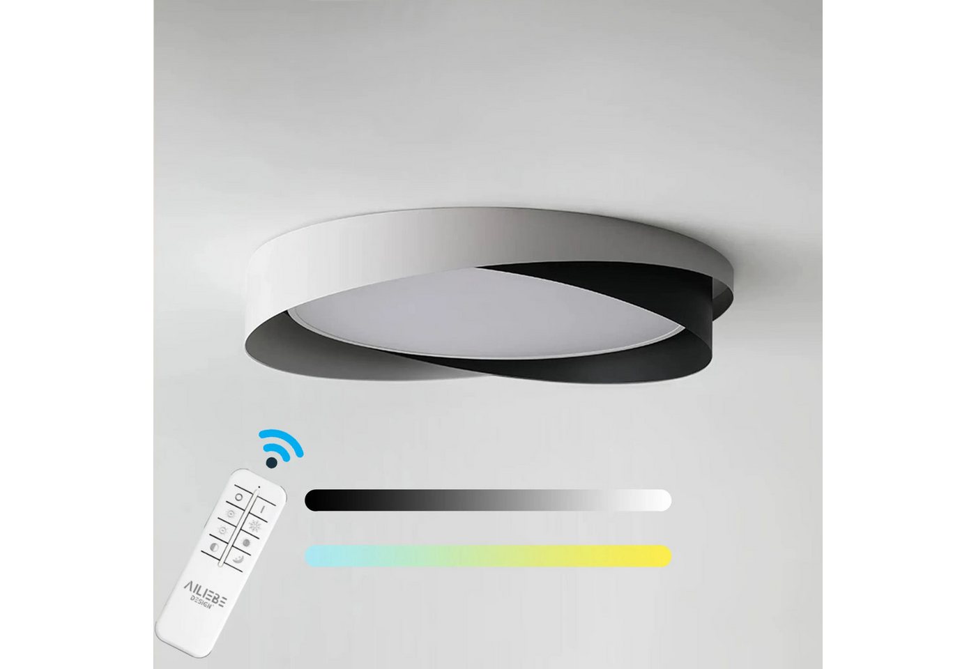 Ailiebe Design LED Deckenleuchte LED Deckenlampe Dimmbar mit Fernbedienung, 40 cm, 3800 lm, LED fest integriert, modernes Butterfly-Design, mit Memory-Funktion von Ailiebe Design
