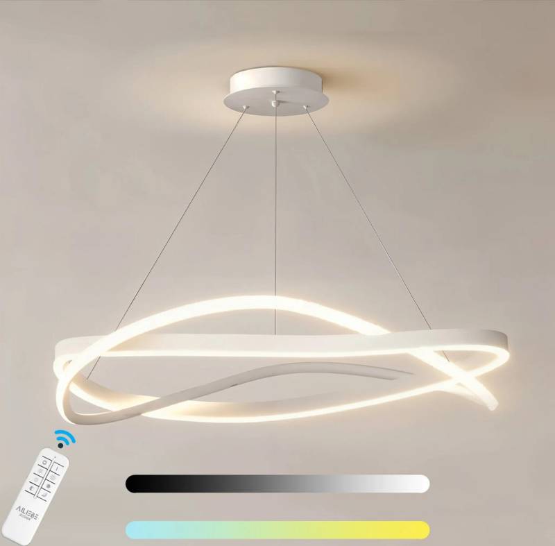 Ailiebe Design LED Pendelleuchte 40cm Dimmbar mit Fernbedienung, Höhenverstellbar 40–120cm, LED fest integriert, Modern Elegante Esstischlampe mit Memory Funktion – Weiß Ailiebe Design LED Pendelleuchte 40cm Dimmbar mit Fernbedienung, Höhenverstellbar 40–120cm, LED fest integriert, Modern Elegante Esstischlampe mit Memory Funktion – Weiß von Ailiebe Design