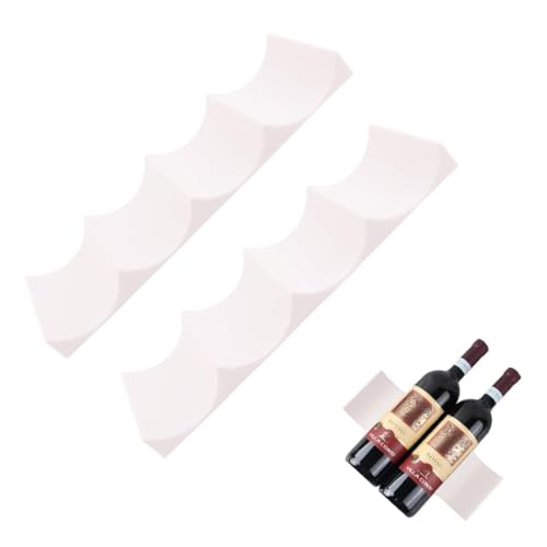 Aililong 2 Stück Flaschenregal Kühlschrank - Stapelbares Kunststoff-Flaschenregal für Bis zu 6 Flaschen und Dosen, Rutschfester Weinregal Flaschenhalter Kühlschrank von Aililong