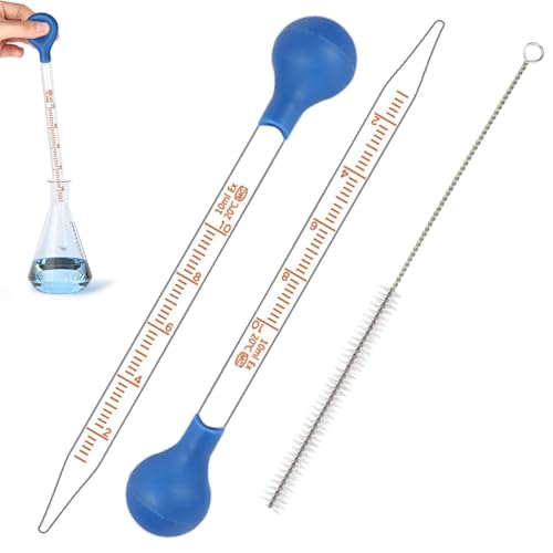 Aililong 2 Stück Glas Pipette Dropper 10ml Tropfpipette Flüssigkeiten Messpipette mit Gummi-2*pipettierball & 1*Reinigungsbürste Aililong 2 Stück Glas Pipette Dropper 10ml Tropfpipette Flüssigkeiten Messpipette mit Gummi-2*pipettierball & 1*Reinigungsbürste von Aililong