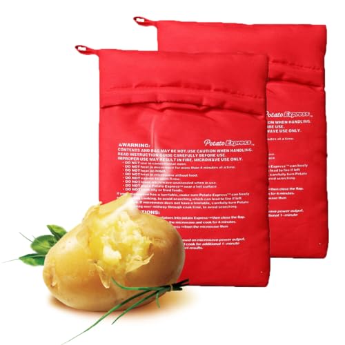 Aililong 2er Pack Mikrowellen-Kochsack für perfekte Ofenkartoffeln, wiederverwendbarer Kartoffelbeutel in Rot Aililong 2er Pack Mikrowellen-Kochsack für perfekte Ofenkartoffeln, wiederverwendbarer Kartoffelbeutel in Rot von Aililong