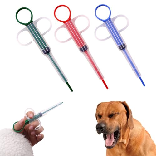 Aililong 3er-Set Tabletteneingeber für Katzen - Medikamenten Feeder Pet Pusher Spritze für Trojaner und andere Tabletten - inklusive Soft-Tip, geeignet für Hunde und andere Tier von Aililong