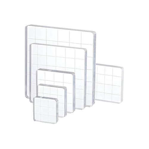 Aililong 6-teilige Acrylblockkombination, geeignet für Silikondichtungssets, mit Rasterlinien-Dichtungsblöcken oder geeignet für Scrapbooks, Stempeldichtungen von Aililong