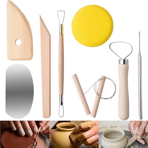 Aililong 8 Stück Ton Werkzeug Set - Töpfer Werkzeug und Töpferwerkzeug für Anfänger und Profis - Modellierwerkzeug für Ton, Holz und Keramik Schnitzen, Formen und Schneiden von Aililong