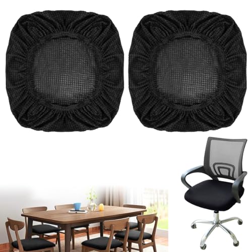 Aililong Stuhlbezug Sitzfläche - Set mit 2 Stück - Elastischer Stuhlüberzug - Waschbarer Bezug - Flexibler Schonbezug - Stuhlhussen für Büro, Esszimmer & Bar von Aililong