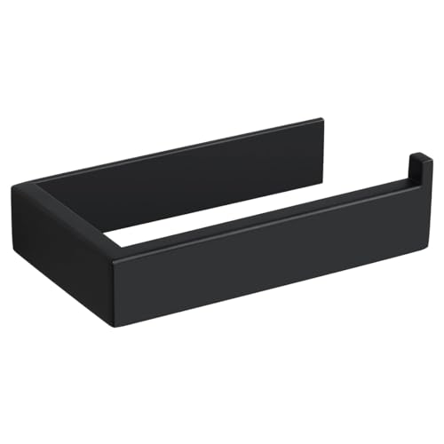 Aililong Toilettenpapierhalter Schwarz für Badezimmer und Küchen - WC Rollenhalter aus Edelstahl mit U-förmigem Design und mattschwarzer Spezialbeschichtung, flexibel installierbar von Aililong