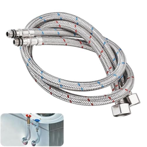 Aililong flexible Mischer, 2er-Pack 80cm Verlängerung Küchenspüle Schlauch, Edelstahl flexibel Küchenarmatur Anschlussschläuche für Rubinetto Miscelatori, Duschbrause und Waschbecken. Aililong flexible Mischer, 2er-Pack 80cm Verlängerung Küchenspüle Schlauch, Edelstahl flexibel Küchenarmatur Anschlussschläuche für Rubinetto Miscelatori, Duschbrause und Waschbecken. von Aililong