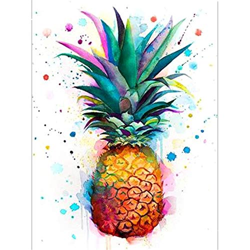 DIY 5D Diamond Painting Bilder Farbige Ananas Full Drill Diamant Malerei Kit für Erwachsene Kristall Strass Stickerei Kreuzstich Mosaik Gemälde Kunsthandwerk Canvas Wall Arts Decor 50x70cm/20x28inch von Ailne