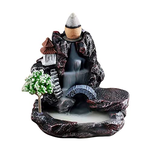 Backflow Incense Burner, Räuchergefäß, Harz Weihrauchbrenner, Wasserfall Weihrauchhalter, Landschaft Rückfluss Räuchergefäß Räucherstäbchenhalter Home Decoration Aromatherapie Ornament von Ailopta