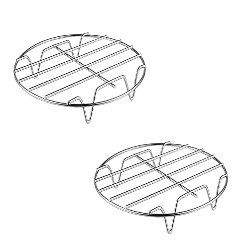 Ailovone 2 Stück Edelstahl Einlegerost Abkühlgitter Kuchengitter Rrund Kühlregal zum Kochen Mehrzweck Dünsteinsatz für Töpfe Rostfrei & Glatter Rand für gleichmäßiges und schnelles Auskühlen (15cm) von Ailovone