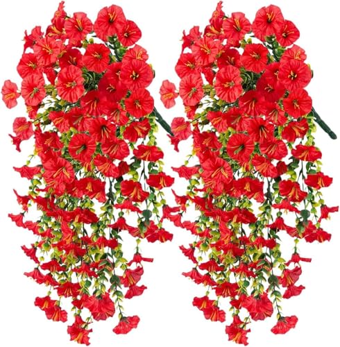 Ailovone 2 Stück Kunstblumen Hängend Petunien Seidenblumen Künstliche Hängepflanzen Künstliche Blumen Hängend Kunstpflanzen Wie Echt Wasserfest und Sonnenfest Für Garten,Veranda,Traufe,Balkon (Rot) Ailovone 2 Stück Kunstblumen Hängend Petunien Seidenblumen Künstliche Hängepflanzen Künstliche Blumen Hängend Kunstpflanzen Wie Echt Wasserfest und Sonnenfest Für Garten,Veranda,Traufe,Balkon (Rot) von Ailovone