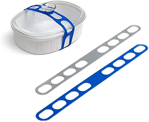 Ailovone 2 Stück Lid Latch crock Pot Lid Strap The Reusable Universal Lid Securing Strap universal lid securing strap Elastisches Silikonband für Kasserollen Töpfe Schüsseln Pfannen (2pcs) von Ailovone