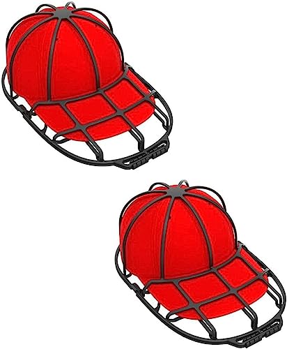 Ailovone Cap Washer Waschmaschine 2 Stück Hut-Unterlegscheibe für Baseballkappen Stabil Anti-Verformung Cap Waschmaschinen Form Basecap Gestell Waschmine Basecap Racks (Schwarz-2pcs) von Ailovone