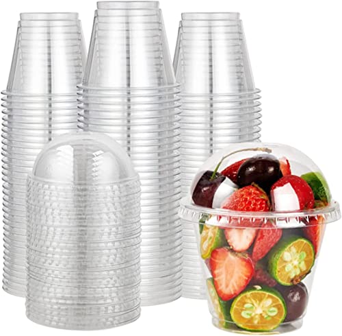Ailovone Dessertbecher aus Kunststoff Aufbewahrungsbehälter mit Deckel 300ml Dessertschalen Plastik Runde DIY Plastik Dessertbecher Servierschüssel für Dessert Pudding Mousse Party (300pcs) von Ailovone