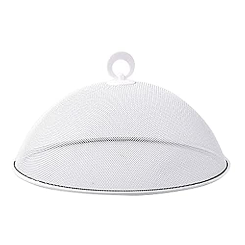 Ailovone Eisen Fliegenhaube Lebensmittel Abdeckhaube Kuchenhaube Mesh Kuchen Abdeckung Fruchtfliegen Küche Fliegenschutz Für Draußen Camping Partys Picknicks (Weiß-1PCS) von Ailovone