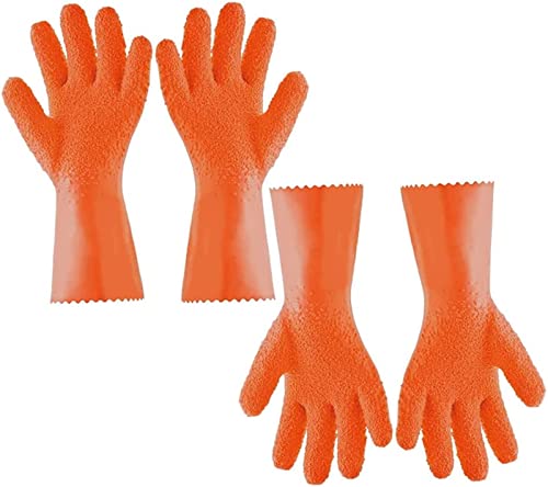 Ailovone Kreative Geschälte Kartoffel Reinigungshandschuhe Multifunktionale Küchenhandschuhe Gummihandschuhe Kratzen von Fischschuppen Reinigungshandschuhe zum Abziehen von Gemüse, Fisch (z1-2pcs) von Ailovone