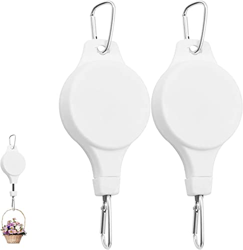 Ailovone Pflanzenrollen Haken Pflanzen Einziehbarer Haken Verstellbarer Pflanzenhaken flaschenzug für blumenampel Aufhängung Pflanzenlift für Hängekörbe, Töpfe & Vogelfutterstation (Weiß-2PCS) Ailovone Pflanzenrollen Haken Pflanzen Einziehbarer Haken Verstellbarer Pflanzenhaken flaschenzug für blumenampel Aufhängung Pflanzenlift für Hängekörbe, Töpfe & Vogelfutterstation (Weiß-2PCS) von Ailovone