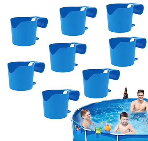 Ailovone Pool Getränkehalter Pool Becherhalter Pool getrankehalt Rand bierhalt Pool Multifunktionaler Poolzubehör Schwimmbad Getränkehalter Aufbewahrungskorb für Erfrischende Getränke (8pcs) von Ailovone