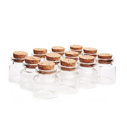 Ailovone Reagenzglas mit Korken 24 Stück Mini Glasflaschen mit Korken Mini Glasfläschchen Leere Probe Glasflasche Gläser für Kleine Proben, Glitzer, Sand, Salz (10ml-24pcs) von Ailovone