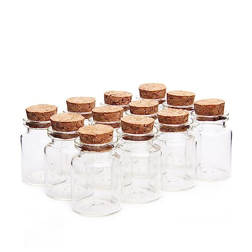 Ailovone Reagenzglas mit Korken 24 Stück Mini Glasflaschen mit Korken Mini Glasfläschchen Leere Probe Glasflasche Gläser für Kleine Proben, Glitzer, Sand, Salz (15ml-24pcs) von Ailovone